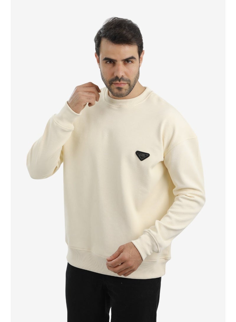 WHITE RABBIT Men’s Cotton Piqué Sweatshirt with Mixed-Back Fabric – High-Quality Comfortable Everyday Wear - Image 2